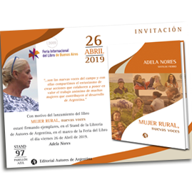 Invitacion a la feria del libro - Mujeres Rurales - Adela Nores